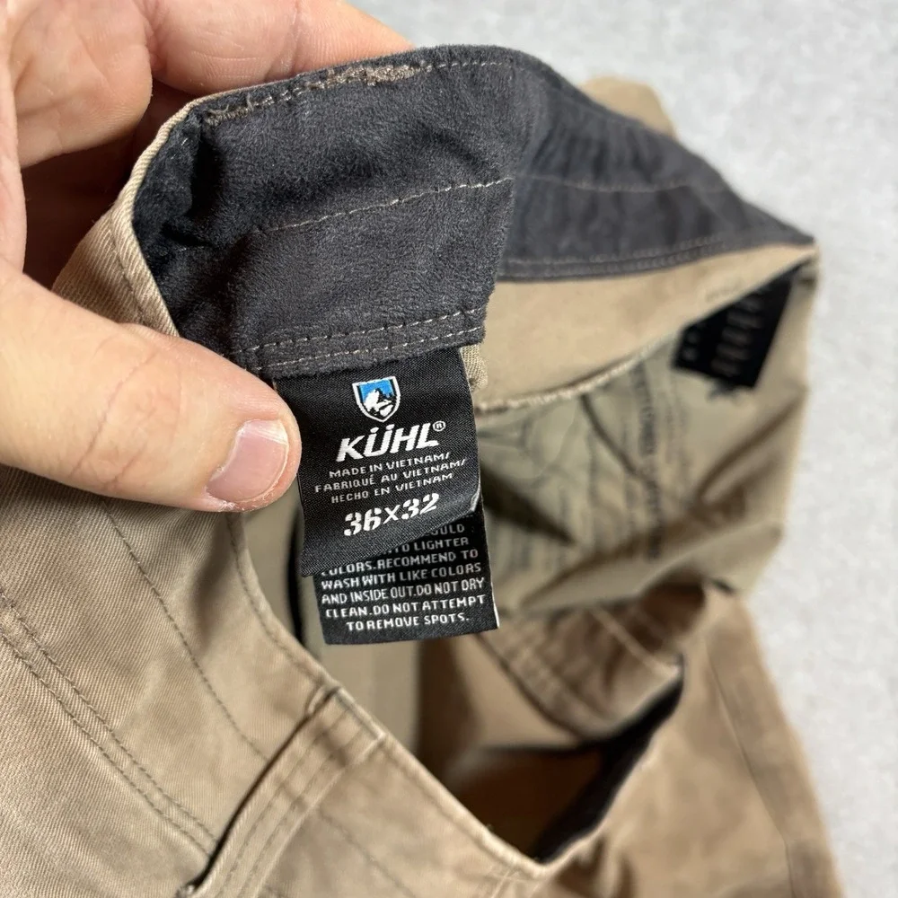 Kuhl Rydr Pants Mens 36x32 Brown Vintage Patina Dye Canvas Hiking Work Utility